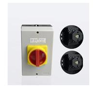 QRJAZHNTP Rotary Electrical Isolator Switch 25A-63A 3P/4P Disconnector DIN Switches Silver Contact ON Off Cam Selector Box(125x100x80 Box,3 POLES-63A)