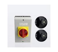 QRJAZHNTP Rotary Electrical Isolator Switch 25A-63A 3P/4P Disconnector DIN Switches Silver Contact ON Off Cam Selector Box(125x100x80 Box,4 POLES-63A)