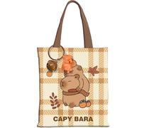 QRKPVHD Capybara bag 2pcs Water Porpoise Gift Capybara Theme Handbag and Keychain Animal Lover Friendly Handbag Reusable Shopping Bag Dolphin Bag Accessories Bag Decorative Pendant Keychain