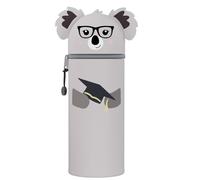 QRKPVHD Kawaii 2 in 1 Soft Silicone Pencil Case School Pencil Case Table Zipper Closure Marker Pen Case Sweet Animals for School Office, Koala With Graduation Cap, Kawaii