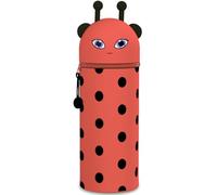 QRKPVHD Kawaii 2 in 1 Soft Silicone Pencil Case School Pencil Case Table Zipper Closure Marker Pen Case Sweet Animals for School Office, Ladybug Pencil Case, Kawaii