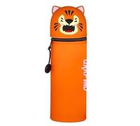 QRKPVHD Kawaii 2 in 1 Soft Silicone Pencil Case School Pencil Case Table Zipper Closure Marker Pen Case Sweet Animals for School Office, tiger, Kawaii