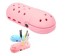 QRKPVHD Pencil Case, Silicone Pencil Case, 2-in-1 Soft Silicone Pen Holder, Telescopic Pencil Case for Gift, Children's Cave Shoes Stationery Box, Soft Silicone Pencil Case