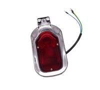 QRMC3X Tail Light For Choppers For Cruisers | 12V Motorcycle Tombstone Brake Tail Light Signal Chrome Red For Choppers For Cruisers