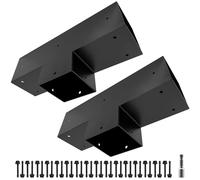 Qrooviiy Pegola Bracket Kits,3-Way T-Shape Flat Woodwork Brackets for 4" x 4" (Actual:3.5"x3.5") Lumber,DIY Gazebo Brackets for Patio Pergolas, Gazebos, Log Cabin W/Hardware - 2 Pack…