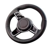 QRPTMBNF Steering Wheel Covers Compatible with Porsche Cayenne S, Macan | Leather Compatible with Porsche Cayenne Base, E-Hybrid S, 918 Spyder, 718 Boxster, Cayman, 911(Orange)