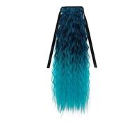 QRSTUVXZY 24 Inch Clip in Long Corn Wave Ponytail Extension,Wrap Around Wavy Curly Fluffy Synthetic Hairpiece for Fashion Women(4027T5126#)