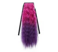 QRSTUVXZY 24 Inch Clip in Long Corn Wave Ponytail Extension,Wrap Around Wavy Curly Fluffy Synthetic Hairpiece for Fashion Women(PINKTFP20#)
