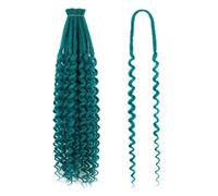 QRSTUVXZY 24 Inch Deep Curly Hair Dreadlock Extensions 0.6 cm Width 20 Strands Crochet Hair Synthetic Loc Extensions for Women and Men(13D#)