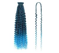 QRSTUVXZY 24 Inch Deep Curly Hair Dreadlock Extensions 0.6 cm Width 20 Strands Crochet Hair Synthetic Loc Extensions for Women and Men(1BT2513#)