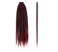 QRSTUVXZY 24 Inch Dreadlock Extensions 40 Strands Crochet Braiding Hair 0.6 cm Width Soft Synthetic Wigs for Women(1BTBUG#)
