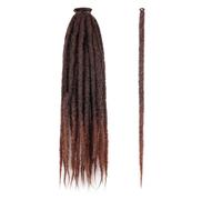 QRSTUVXZY 24 Inch Dreadlock Extensions 40 Strands Crochet Braiding Hair 0.6 cm Width Soft Synthetic Wigs for Women(1BT30#)