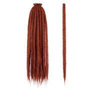 QRSTUVXZY 24 Inch Dreadlock Extensions 40 Strands Crochet Braiding Hair 0.6 cm Width Soft Synthetic Wigs for Women(Ginger Orange)