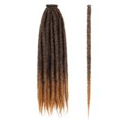 QRSTUVXZY 24 Inch Dreadlock Extensions 40 Strands Crochet Braiding Hair 0.6 cm Width Soft Synthetic Wigs for Women(1BT27#)