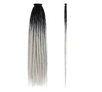 QRSTUVXZY 24 Inch Dreadlock Extensions 40 Strands Crochet Braiding Hair 0.6 cm Width Soft Synthetic Wigs for Women(1BTGREY#)