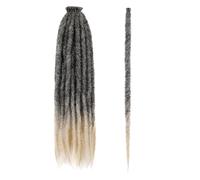 QRSTUVXZY 24 Inch Dreadlock Extensions 40 Strands Crochet Braiding Hair 0.6 cm Width Soft Synthetic Wigs for Women(1BT613#)