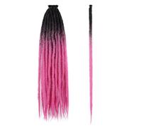 QRSTUVXZY 24 Inch Dreadlock Extensions 40 Strands Crochet Braiding Hair 0.6 cm Width Soft Synthetic Wigs for Women(2T-5#)