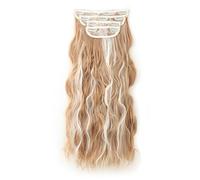 QRSTUVXZY 4Pcs/Set Synthetic Hair Clip In Long Wavy Thick Double Weft HairExtensions Hairpieces for Women(26H613,24 Inch)