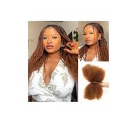 QRSTUVXZY Bulk Human Hair For Braiding Afro Kinky-Curly Human Hair Twist Hair 50g/pack for Micro Locs Extensions(Ginger,14inch)