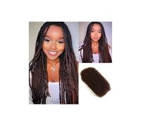 QRSTUVXZY Bulk Human Hair For Braiding Afro Kinky-Curly Human Hair Twist Hair 50g/pack for Micro Locs Extensions(Brown black,16inch)