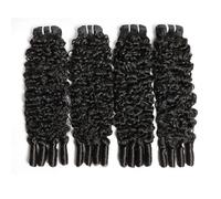 QRSTUVXZY Burmese Curly Human Hair Bundles with Spiral Curls Virgin Unprocessed Raw Hair Extensions for Black Women(14 14 14 14)