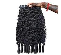QRSTUVXZY Burmese Curly Human Hair Bundles with Spiral Curls Virgin Unprocessed Raw Hair Extensions for Black Women(18 20 22)
