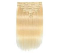 QRSTUVXZY Clip in Hair Extensions Real Human - 120g 8pcs, Bleach Blonde Color (#613) Premium Soft Straight for Women (10-24 Inch)(10inches)