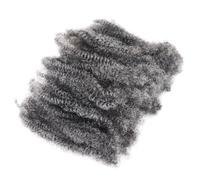 QRSTUVXZY Mixed Grey Afro Kinkys Bulk Human Hair 50g/Bundle for Crochect Lock Dreadlock Braids Hair Extensions(10inch)