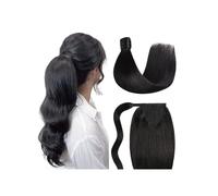 QRSTUVXZY Ponytail Extension 16-26 Inch Long Straight Ponytail Human Hair Wrap Around Clip in Hair Piece Ponytail Extension Human Hair Straight Human Hair Ponytail Extension(16inches)