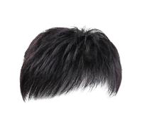 QRSTUVXZY Toupee for Men's Coverage Short Straight Hairpiece Men Hairpiece Stylish Men Wig Natural-looking Men's Synthetic Hair Wig for Spots Gray Hair Human Hair System for Men