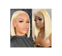 QRSTUVXZY Wigs for Women Blonde Bob Wig Human Hair 13x4inch Lace Front Wigs Human Hair 150% Density Lace Frontal Wig Bob Wig for Daily Party Cosplay Use(14inches)