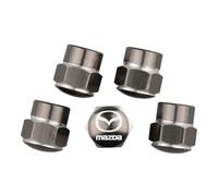 QRSWEWPA 4 pack tyre valve caps,air leakproof car dust caps for Mazda 3 Hatchback Sedan 2006-2025,non-fading bright color corrosion resistant aluminum radiator valve caps,Grey