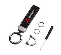 QRSWEWPA Car Keychain Keyring for Mitsubishi Attrage Chariot Dingo,Leather Car Keychain Car Logo Keychain Souvenir Gifts for Men Women,A