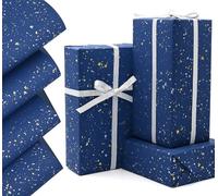 QRTDXP 4pcs Blue Matte Wrapping Paper Sheet,76 * 52cm Blue Gift Wrap Paper for Birthday Wedding Father‘s Present Decoration