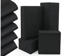 QRTDXP 50 * 70cm Black Wrapping Paper Sheet, 5pcs Black Kraft Gift Wrapping Paper Perfect for Packing Birthday Present