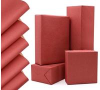 QRTDXP 50 * 70cm Red Wrapping Paper Sheet, 5pcs Red ECO Kraft Gift Wrap Paper Perfect for Crafts Arts Packing Birthday Wedding Anniversary Present
