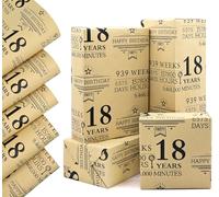 QRTDXP 50x 70cm 18th Birthday Wrapping Paper, 5pcs Recyclable Kraft Paper Sheets Designed for 18 Years Old ，Suitable for Packing Birthday Party Present