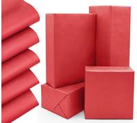 QRTDXP 5pcs Red Wrapping Paper Sheet, 50 * 70cm Large Solid Color Kraft Gift Wrap Paper Perfect for Wrapping Wedding Anniversary Xmas Present or DIY Craft