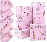 QRTDXP Rose Gold Gift Wrapping Paper Sheets for Birthday,5pcs 50 * 70cm Large Birthday Paper, Pink Gift Wrap Perfect for Wrapping Present or Flower for Girls Woman Baby Shower
