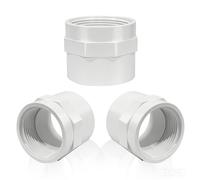 QruiLanTu 3Pcs 2-inch White Two-Way PVC Pipe Fitting Adapter Hex Connector NPT Internal Thread Fitting Adapter for 2-inch PVC Pipe Socket x NPT Internal Thread