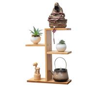 QruiLanTu Mini Desktop Plant Stand Indoor Multi-Layer Window Sill Flower Stand Bamboo Succulent Window Sill Stand Bracket For Home , Office, Living Room, Bedroom Plant Display(Four-layer)