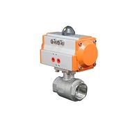 QRUYHBAJU DN15-50 Pneumatic Ball Valve Two Piece High Platform Stainless Steel Internal Thread Q611F-16P Double Acting Cylinder(DN32)