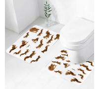 QRWOEAW 2 piece bath mat set Non-sliding,A colorful map of the United Kingdom and Ireland with various icons and vivid d,bathroom cushion water absorption bathtub machine washable carpet toilet floor