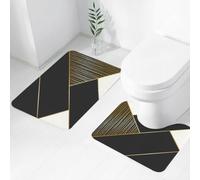 QRWOEAW 2 piece bath mat set Non-sliding,Black crow flying on the background of a full moon,bathroom cushion water absorption bathtub machine washable carpet toilet floor