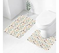 QRWOEAW 2 piece bath mat set Non-sliding,Cartoon animal, llama with unicorn horns, next to the phrase I chose to be a un,bathroom cushion water absorption bathtub machine washable carpet toilet floor