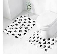QRWOEAW 2 piece bath mat set Non-sliding,cat sailing on a waltz with sails in the blue sea and playing catch a fish from,bathroom cushion water absorption bathtub machine washable carpet toilet floor