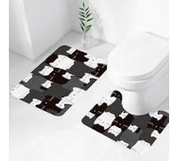 QRWOEAW 2 piece bath mat set Non-sliding,Cute Brown Otters Ornamental Algae and Corals in Green Water,bathroom cushion water absorption bathtub machine washable carpet toilet floor