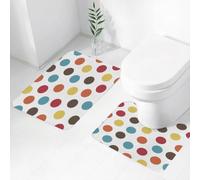 QRWOEAW 2 piece bath mat set Non-sliding,Dragon bones and skeletal giant beasts under the yellow mist dome, fantasy,bathroom cushion water absorption bathtub machine washable carpet toilet floor