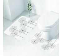 QRWOEAW 2 piece bath mat set Non-sliding,Floral,Victorian Baroque Flower Motifs with Swirl Petals and Branches Print,bathroom cushion water absorption bathtub machine washable carpet toilet floor