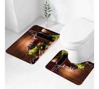 QRWOEAW 2 piece bath mat set Non-sliding,Glenfinnan Railway Viaduct in Scotland with the Jacobite steam train against su,bathroom cushion water absorption bathtub machine washable carpet toilet floor